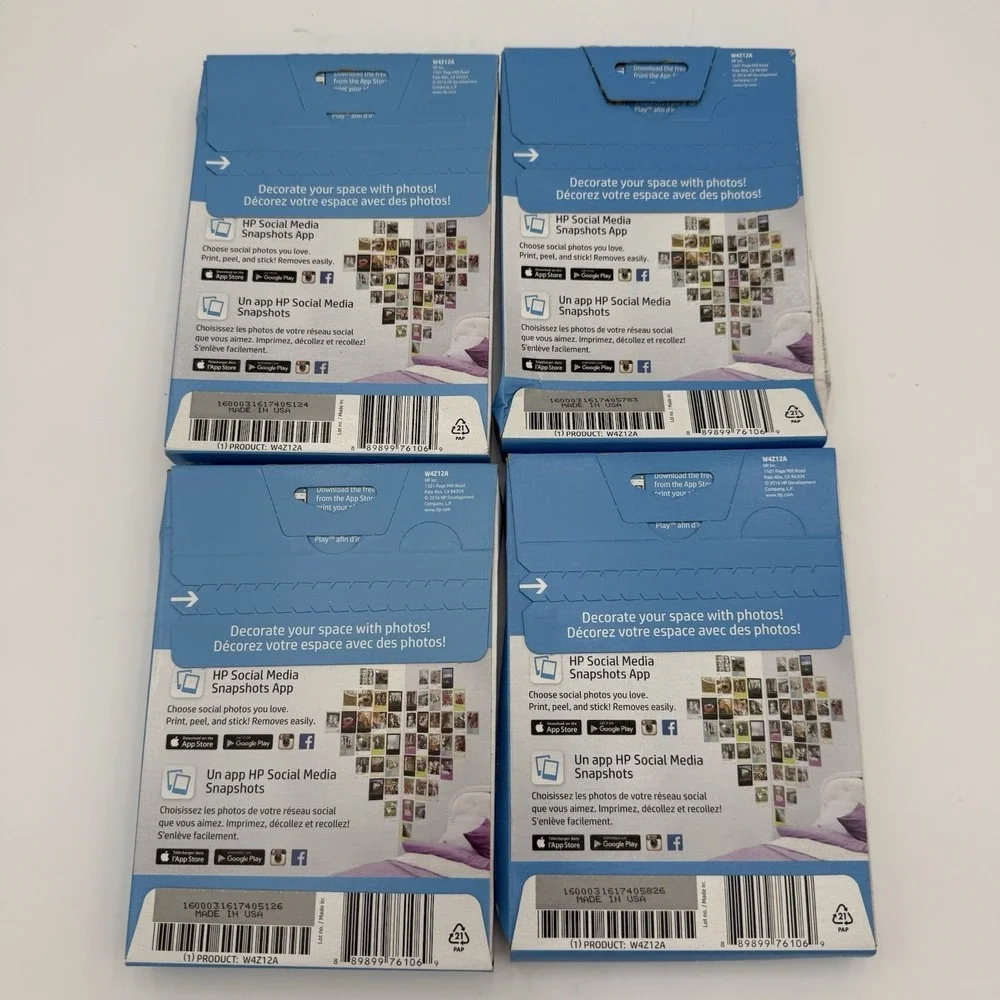 (5)25Pack HP Social Media Snapshots Sticky Back Photo Paper 4